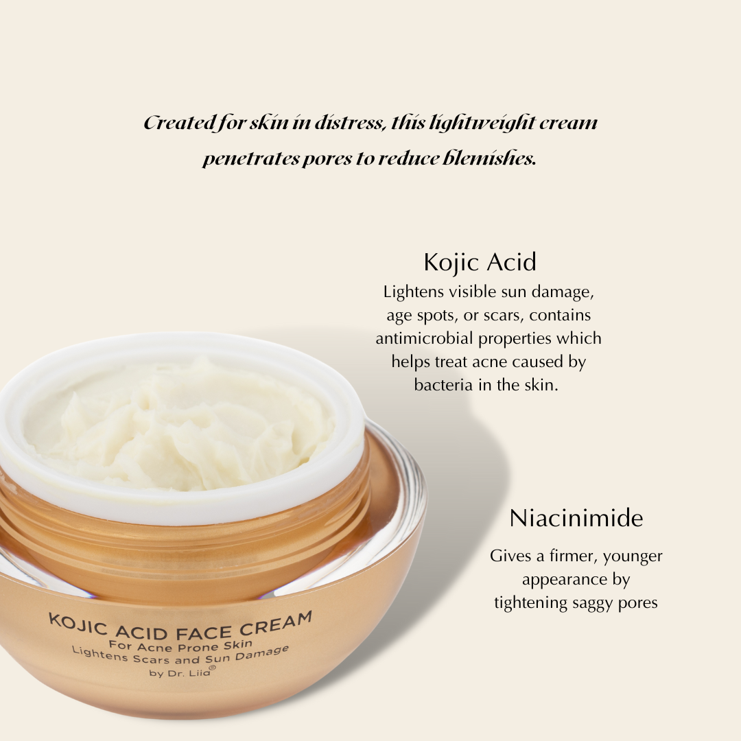 Kojic Acid Brightening Face Cream – Vegan, Gluten-Free & Acne-Prone Skin Friendly
