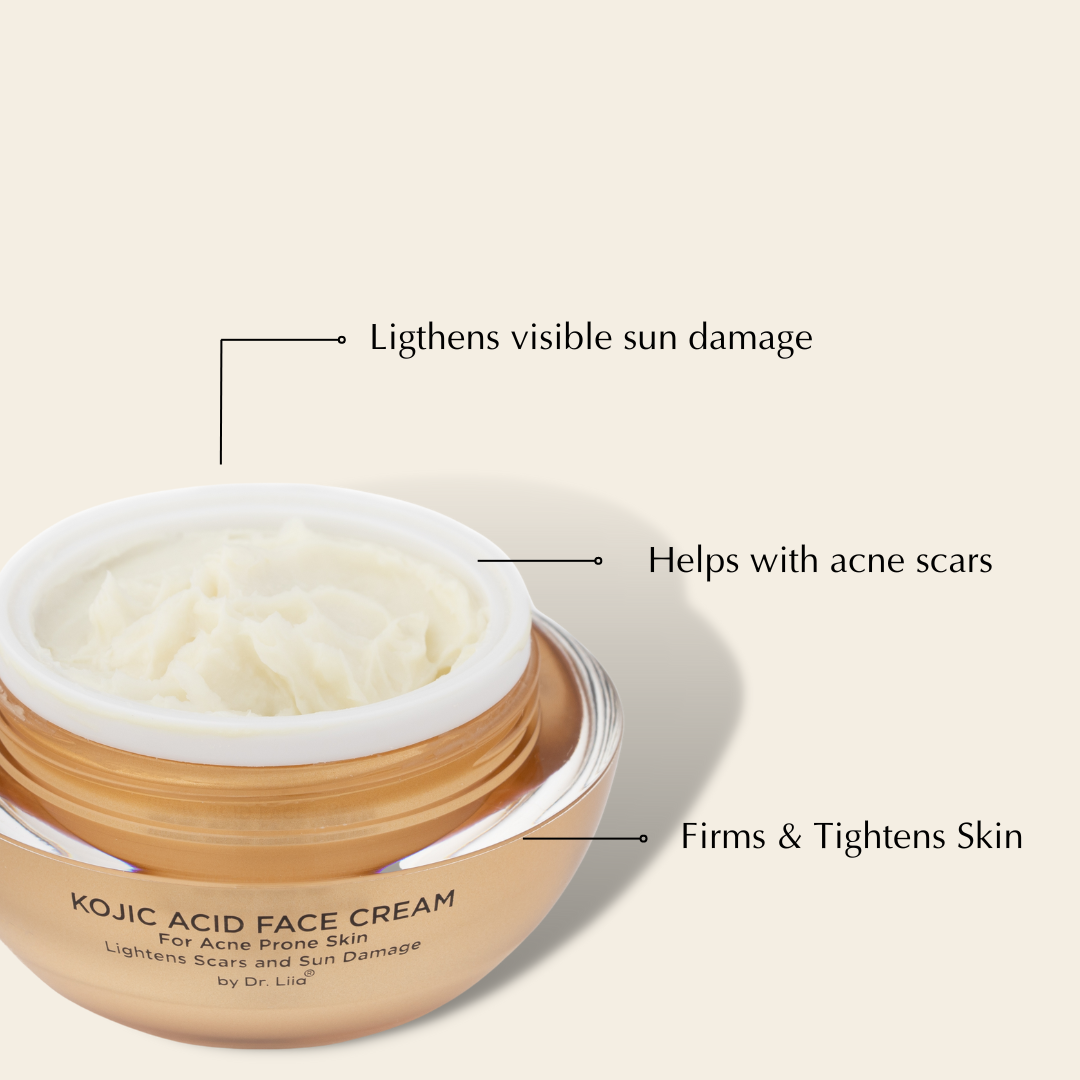 Kojic Acid Brightening Face Cream – Vegan, Gluten-Free & Acne-Prone Skin Friendly