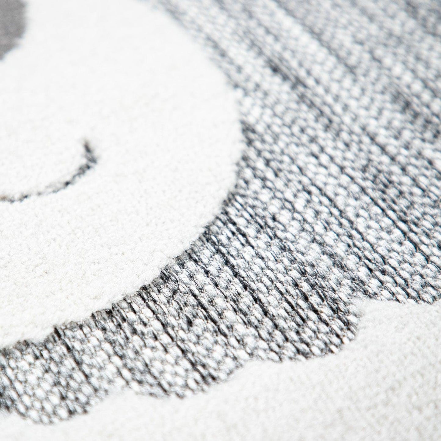 Kids Rug Tweet Round Play Mat Llama Motif in Mottled Grey