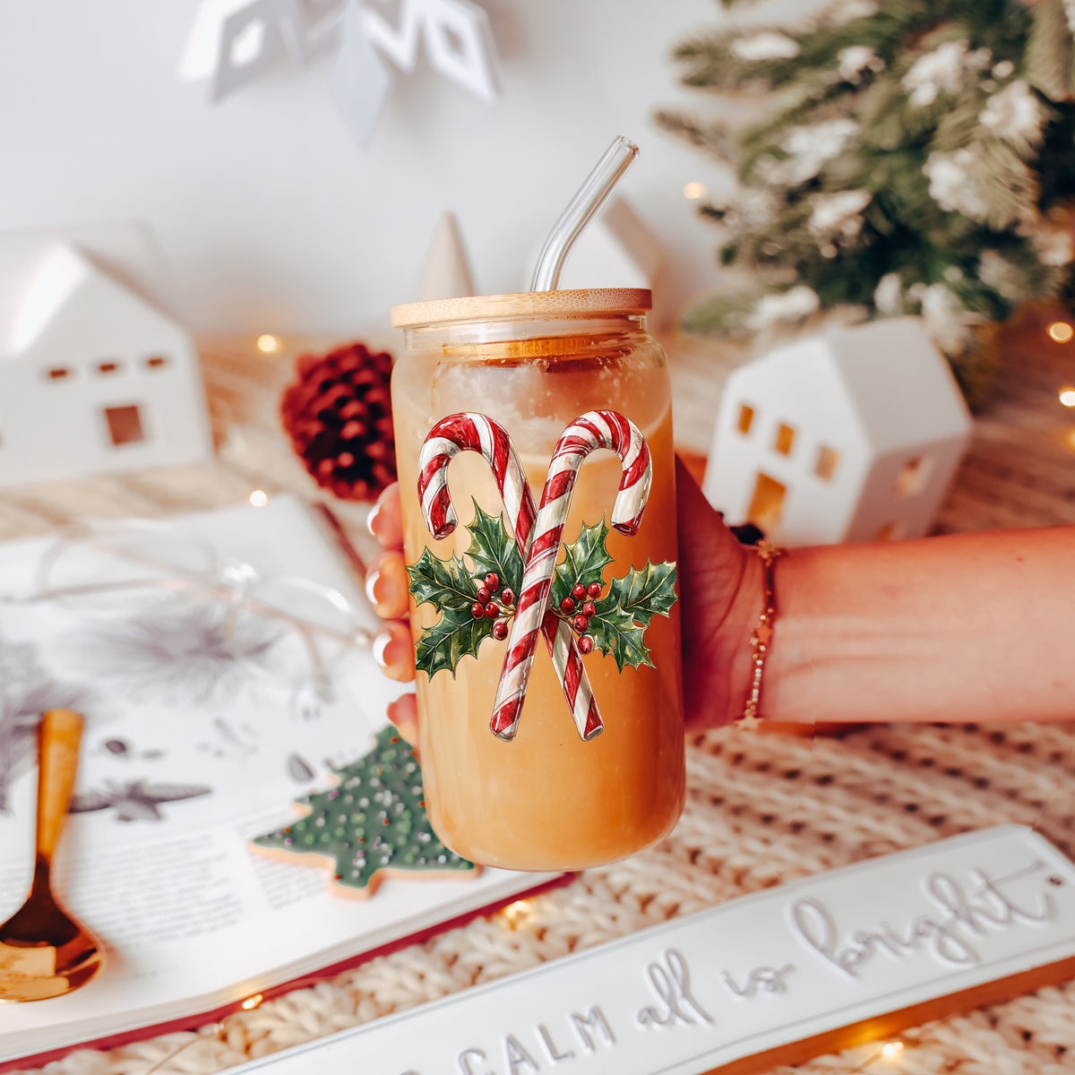 Candy Cane Holly 17oz