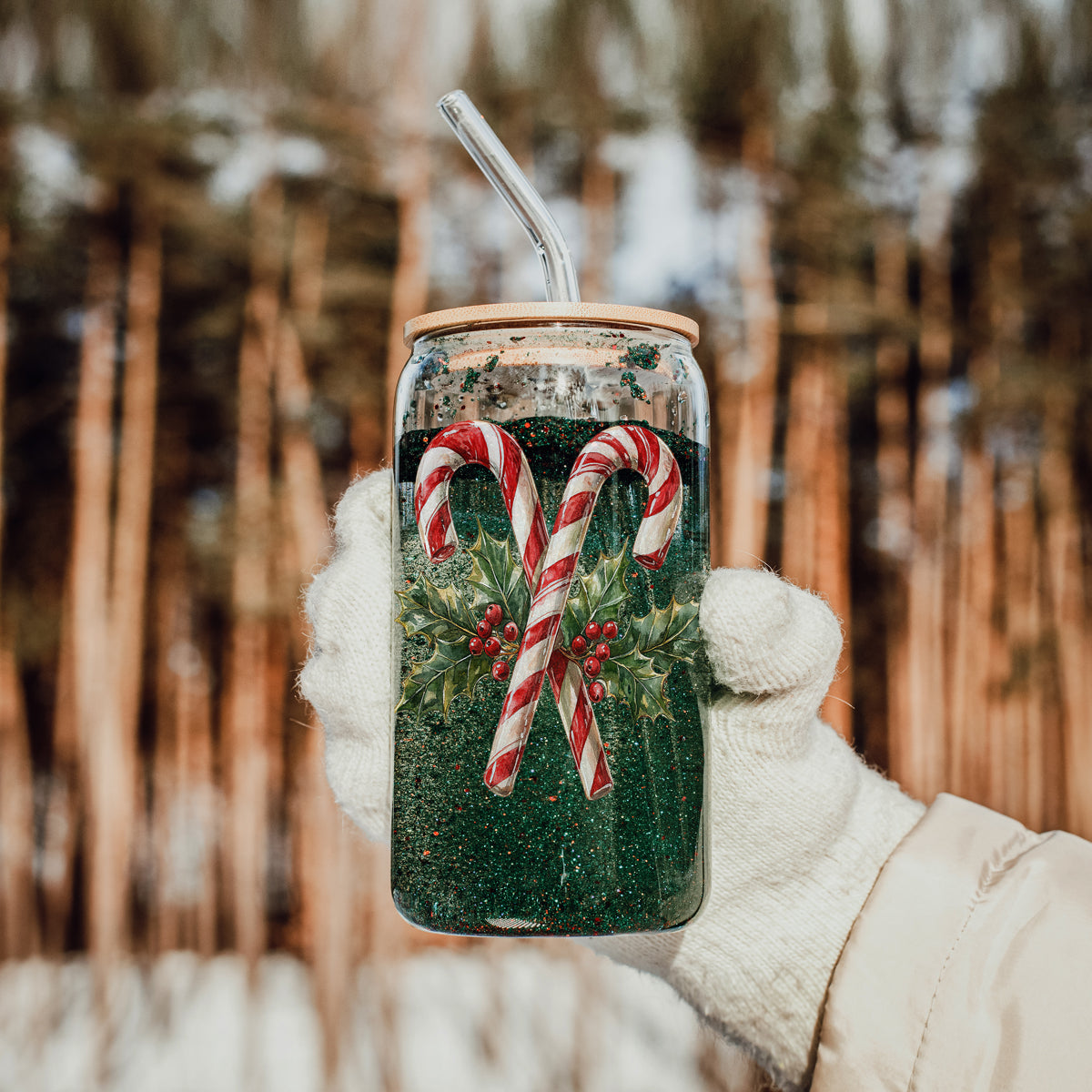 Candy Cane Holly 17oz