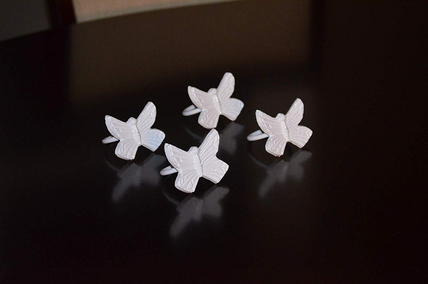 Vibhsa Butterfly White Napkin Rings Set of 4