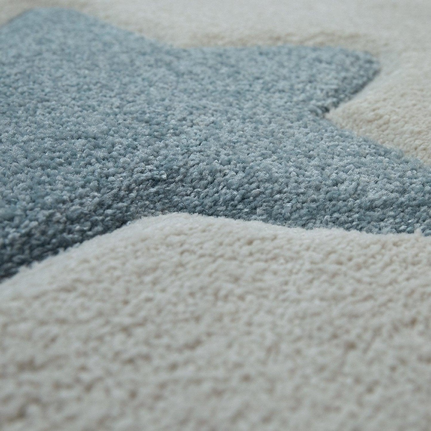 Nursery Rug for Kids Colorful Pastel Stars in Cream