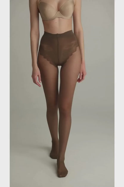 Conte Bikini Soft 40 Den - Classic Women's Tights with a Laced Panties (8S-47SP)