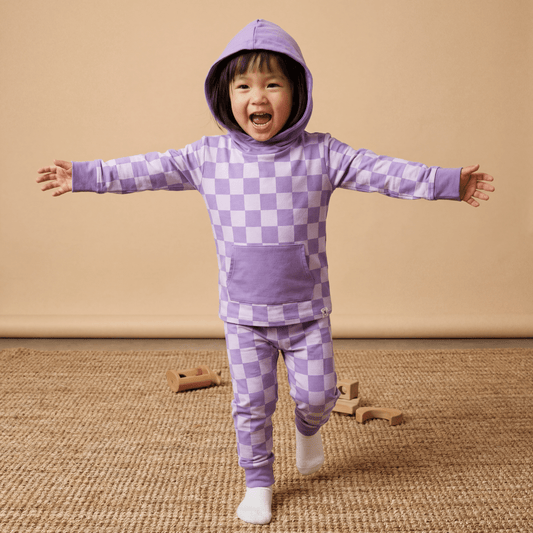 Purple Haze Checker Hooded Jogger Set