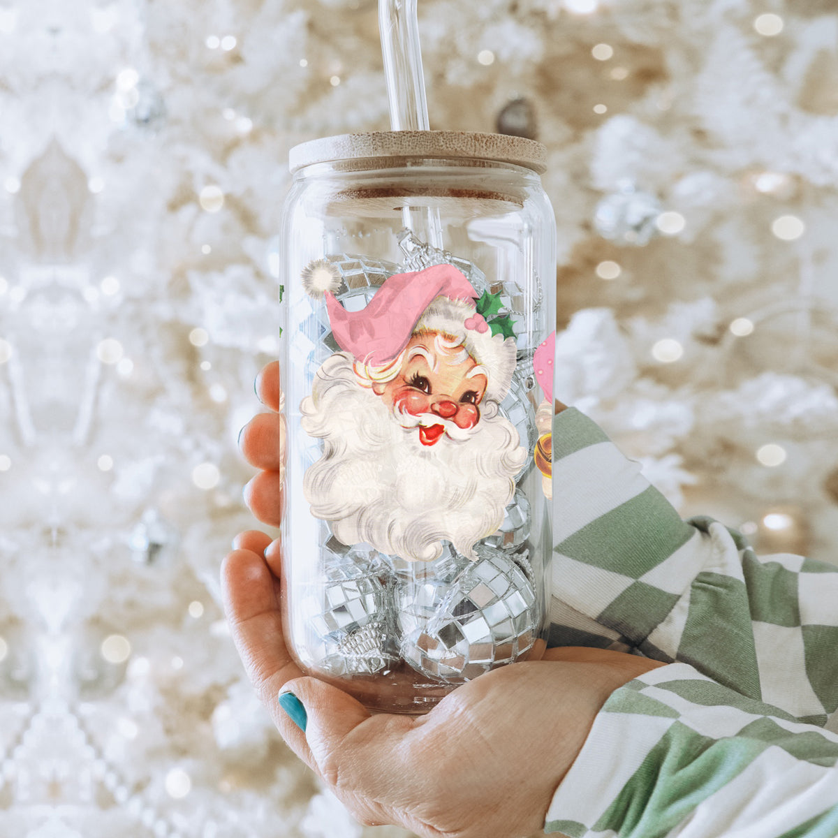 Vintage Pink Santa 17oz