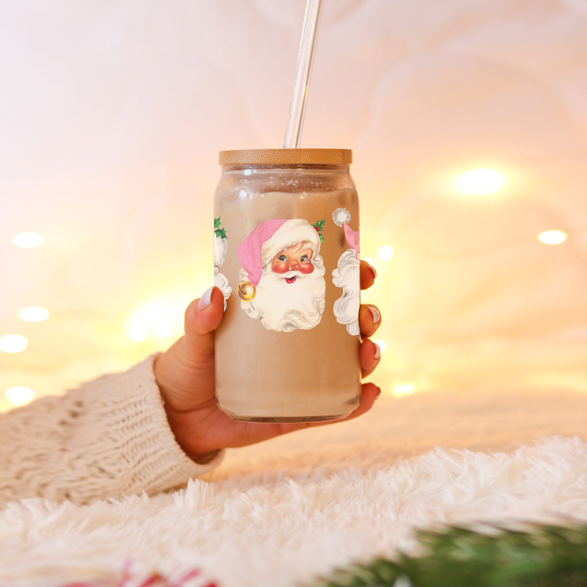 Vintage Pink Santa 17oz