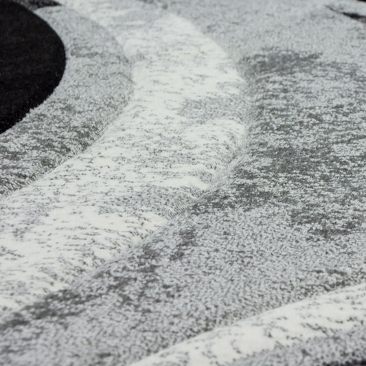 Area Rug Brilliance Grey White Geometric Pattern