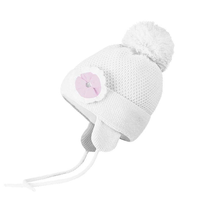 Conte/Esli double knitted kids hat with insulation, cotton lining & pom-pom - For Girls (16С-105СП)
