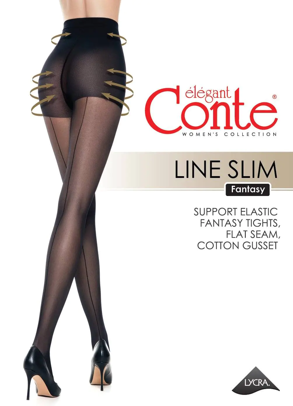 Conte Line Slim 40 Den - Shaping Fantasy Women's Tights with a seam imitation (22С-2СП)
