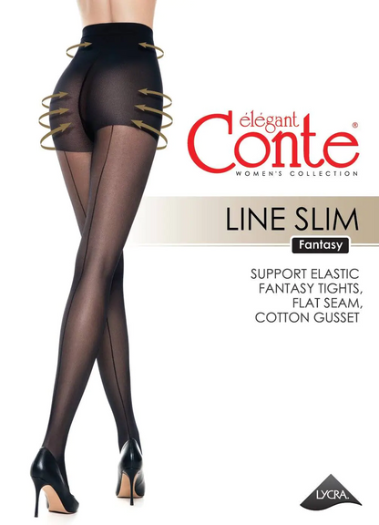 Conte Line Slim 40 Den - Shaping Fantasy Women's Tights with a seam imitation (22S-2SP)