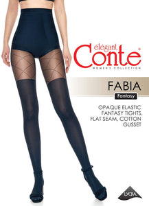 Conte Fabia 50 Den - Fantasy Opaque Women's Tights with imitate stockings & geometric pattern of dots (21С-177СП)