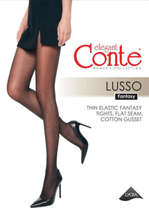 Conte Lusso 20 Den - Fantasy Thin Women's Tights with diamond pattern and lurex polka dots (20С-92СП)