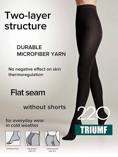 Conte Triumf 220 Den - Microfiber Opaque Winter Women's Tights (8S-58СSP)