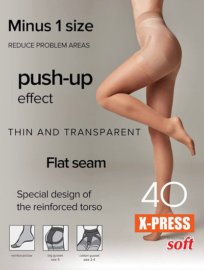 Conte X-Press Soft 40 Den – Body Shaping & Push-Up Tights