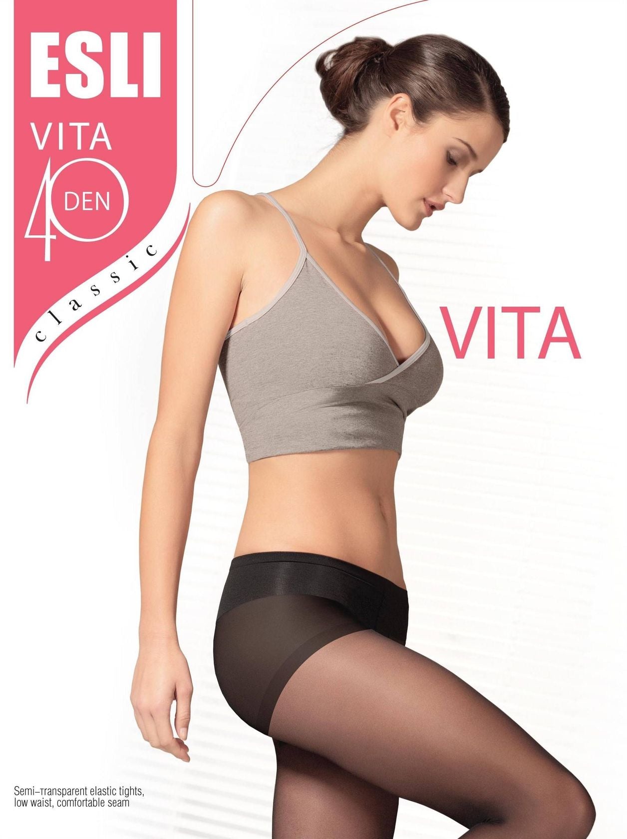 Conte/Esli Vita 40 Den - Classic Low Waist Women's Tights with Reinforced Shorts (16С-39СПЕ)