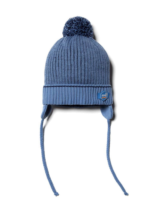Дитяча шапка подвійного в'язання Conte/Esli з помпоном та зав'язками - Для хлопчиків (17С-111СП)