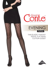Load image into Gallery viewer, Conte Evening 20 Den - Fantasy Women&#39;s Tights with pattern &quot;dots and triangles&quot;, imitating stockings (21С-93СП)