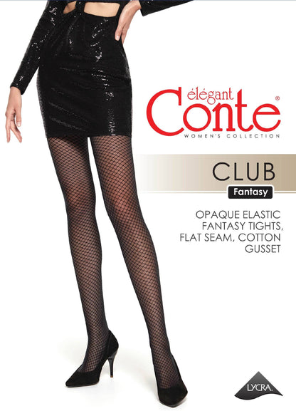 Conte Club 30 Den - Fantasy Dense Women's Tights with geometric pattern (21S-94SP)