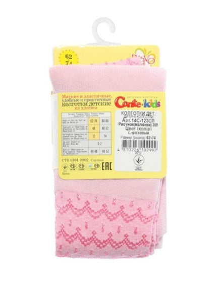 Conte-Kids Bravo #14С-123СП(369) - Thin Cotton Tights For Girls 0/12m.-12/24m.