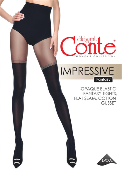 Conte Impressive 50 Den - Fantasy Opaque Women's Tights with Imitation Golfs (19S-238SP)