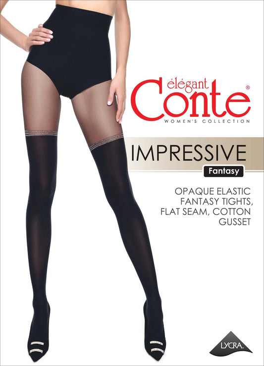 Conte Impressive 50 Den - Fantasy Opaque Women's Tights with Imitation Golfs (19С-238СП)