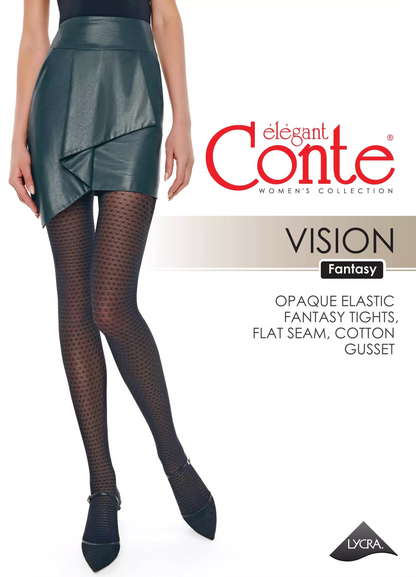 Conte Vision 30 Den - Fantasy Women's Tights with an openwork geometric pattern "dots" (20С-95СП)