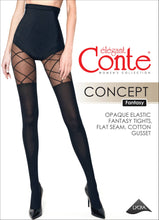 Load image into Gallery viewer, Conte Concept 50 Den - Fantasy Opaque Women&#39;s Tights with a golfs imitate &amp; geometric pattern (21С-3СП)