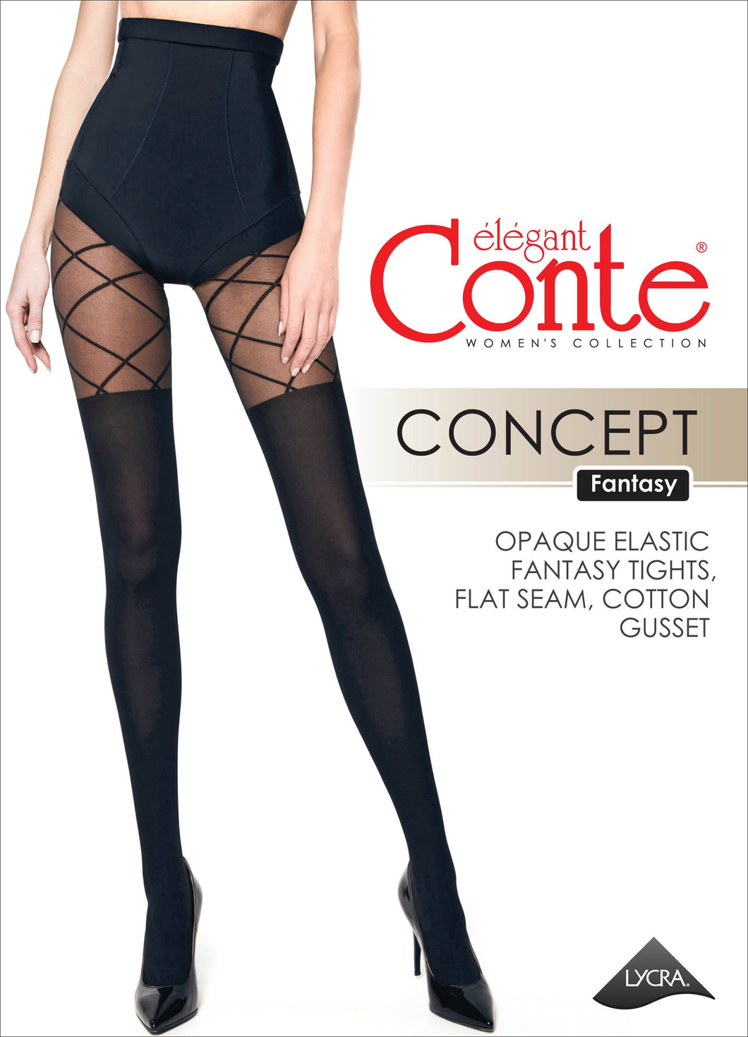 Conte Concept 50 Den - Fantasy Opaque Women's Tights with a golfs imitate & geometric pattern (21С-3СП)