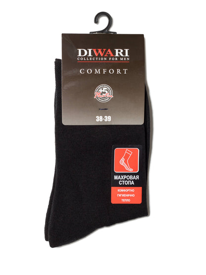 Lot of 2 pairs - DiWaRi Comfort #6С-18СП(000) - Conte Classic Cotton Warm Terry Foot Men's Socks