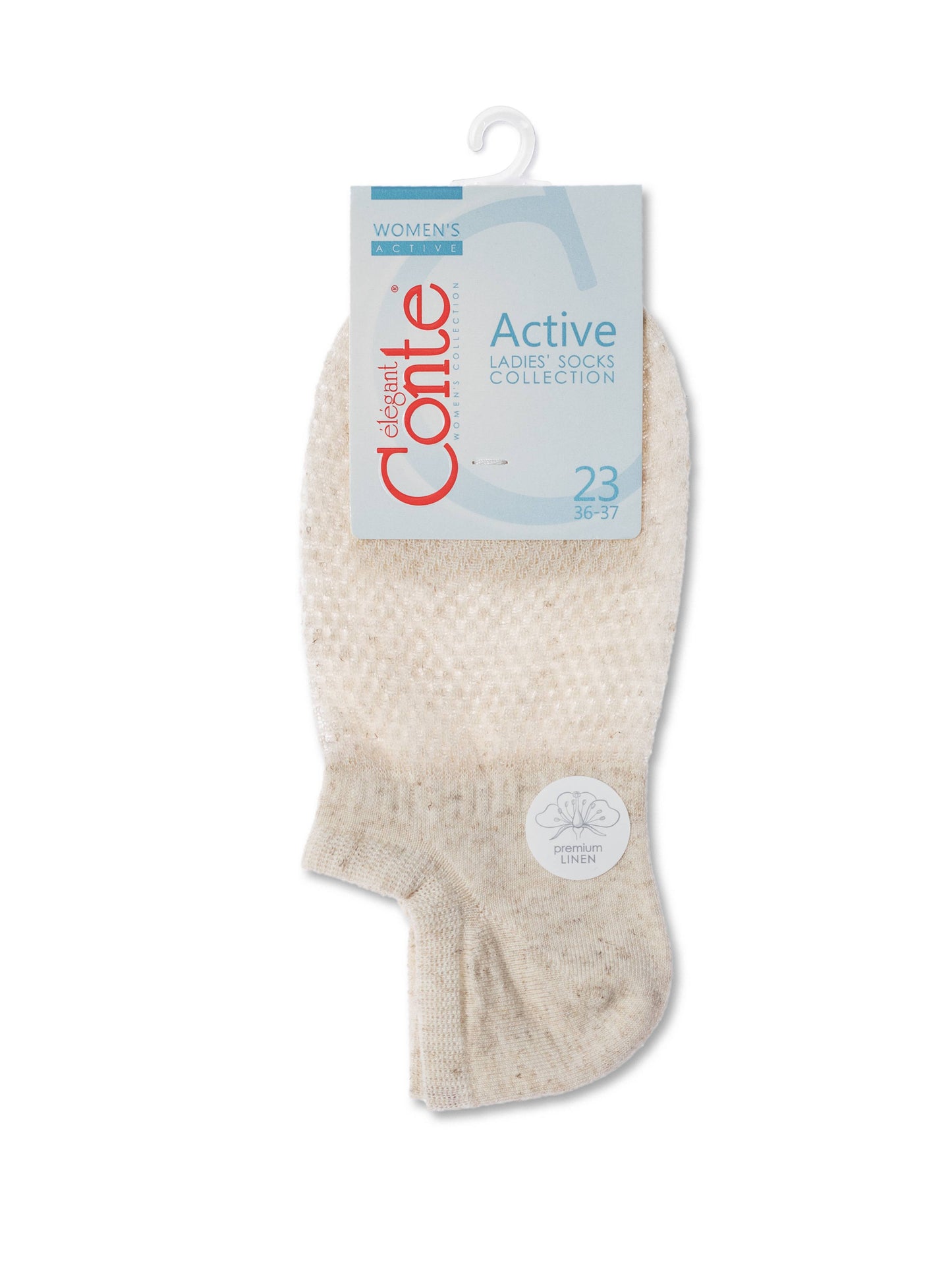 Conte Active #20С-106СП(251) - Lot of 2 pairs Ultra-short Cotton Women's Socks with linen