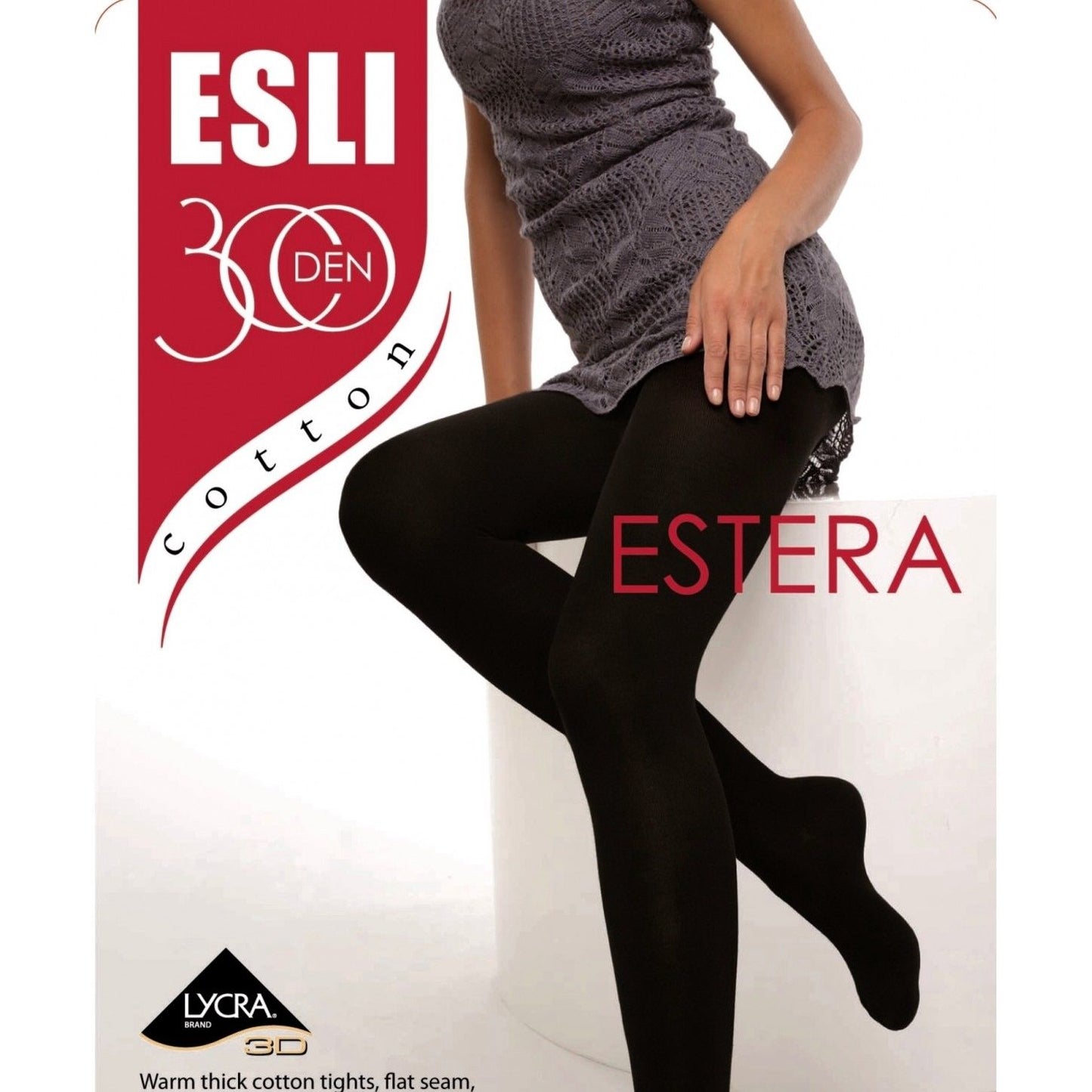 Conte/Esli Estera 300 Den - Cotton Warm Opaque Women's Tights (14С-65СПЕ) No Pack.