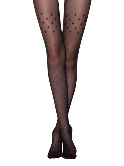 Conte Evening 20 Den - Fantasy Women's Tights with pattern "dots and triangles", imitating stockings (21S-93SP)