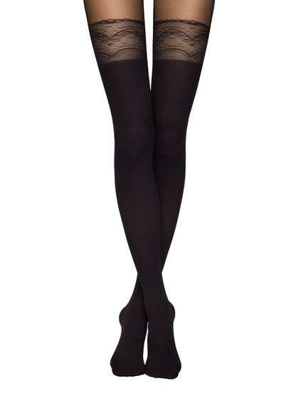 Conte Delight 50 Den - Fantasy Women's Tights with a pattern "imitation stockings with openwork slimming panties" (16S-129SP)