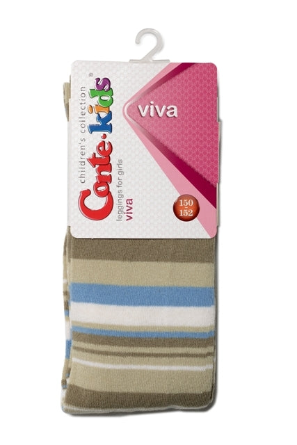 Conte Viva #6С-14СП(005) - Kids Cotton Classic Striped Leggings for Girls