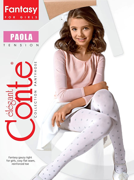 Conte Paola 50 Den - Fantasy Opaque Tights For Girls With Polka Dots - 4yr. 6yr. 8yr. 10yr. (16С-51СП)