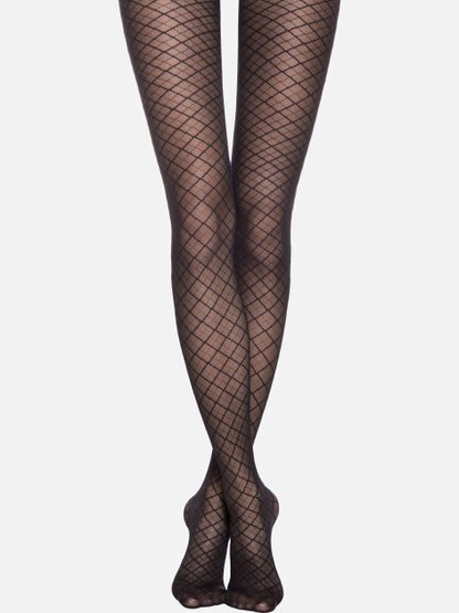Conte Afina 30 Den - Fantasy Women's Tights with a geometric diamond pattern (19S-105SP)