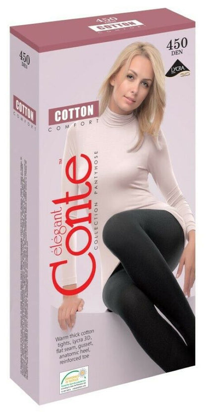 Conte Cotton 450 Den - 43% Cotton Warm Opaque Women's Tights (7С-75СП)
