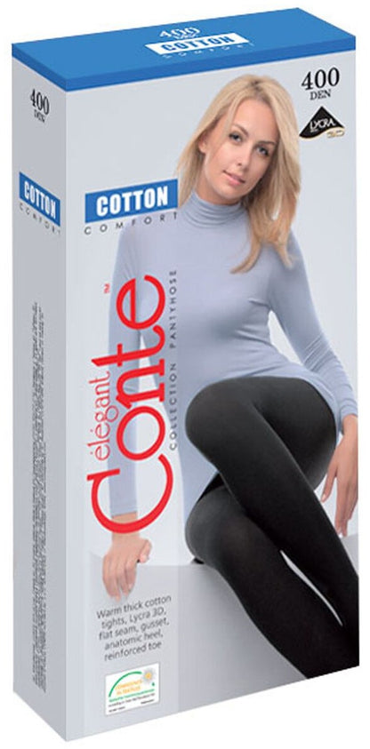 Conte Cotton 400 Den - 90% Cotton Warm Opaque Women's Tights (7S-25SP)
