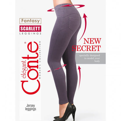 Conte Scarlett - Cotton Tight-fitting Women's Leggings from a knitted fabric "jean" (17С-317ТСП)