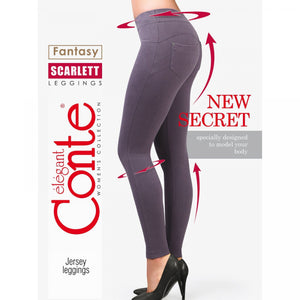 Conte Cotton Tight-fitting Women's Leggings from a knitted fabric 