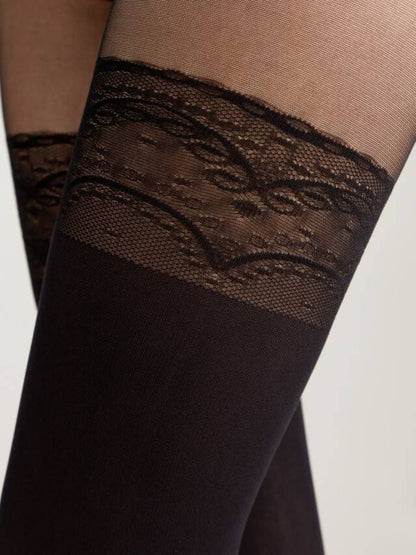Conte Delight 50 Den - Fantasy Women's Tights with a pattern "imitation stockings with openwork slimming panties" (16S-129SP)