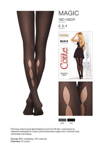 Conte Magic 50 Den - Fantasy Opaque Women's Tights with rhinestones and "droplet" pattern (16С-132СП)