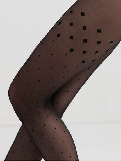 Conte Evening 20 Den - Fantasy Women's Tights with pattern "dots and triangles", imitating stockings (21S-93SP)