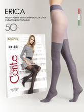 Load image into Gallery viewer, Conte Erica 60 Den - Fantasy Opaque Women&#39;s Tights with Imitation Mélange Golfs (12С-7СП)