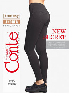 Conte Cotton Tight-fitting Women's Leggings from jersey fabric "jeans" - Andrea (17С-311ТСП)