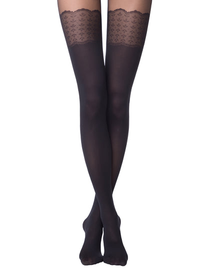 Conte Piano 50 Den - Fantasy Opaque Women's Tights with a Stocking Imitation (14С-96СП)