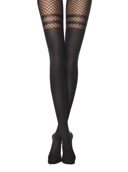 Conte Impulse 60 Den - Fantasy Women's Tights with large mesh and imitation stockings (18S-13SP)