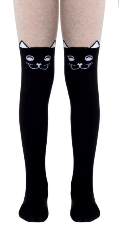 #4С-02СП(466) - Tip-Top Conte-Kids Classic Solid Cat Face Cotton Tights For Girls 2yr. 4yr. 6yr. 8yr. 10yr. 12yr.
