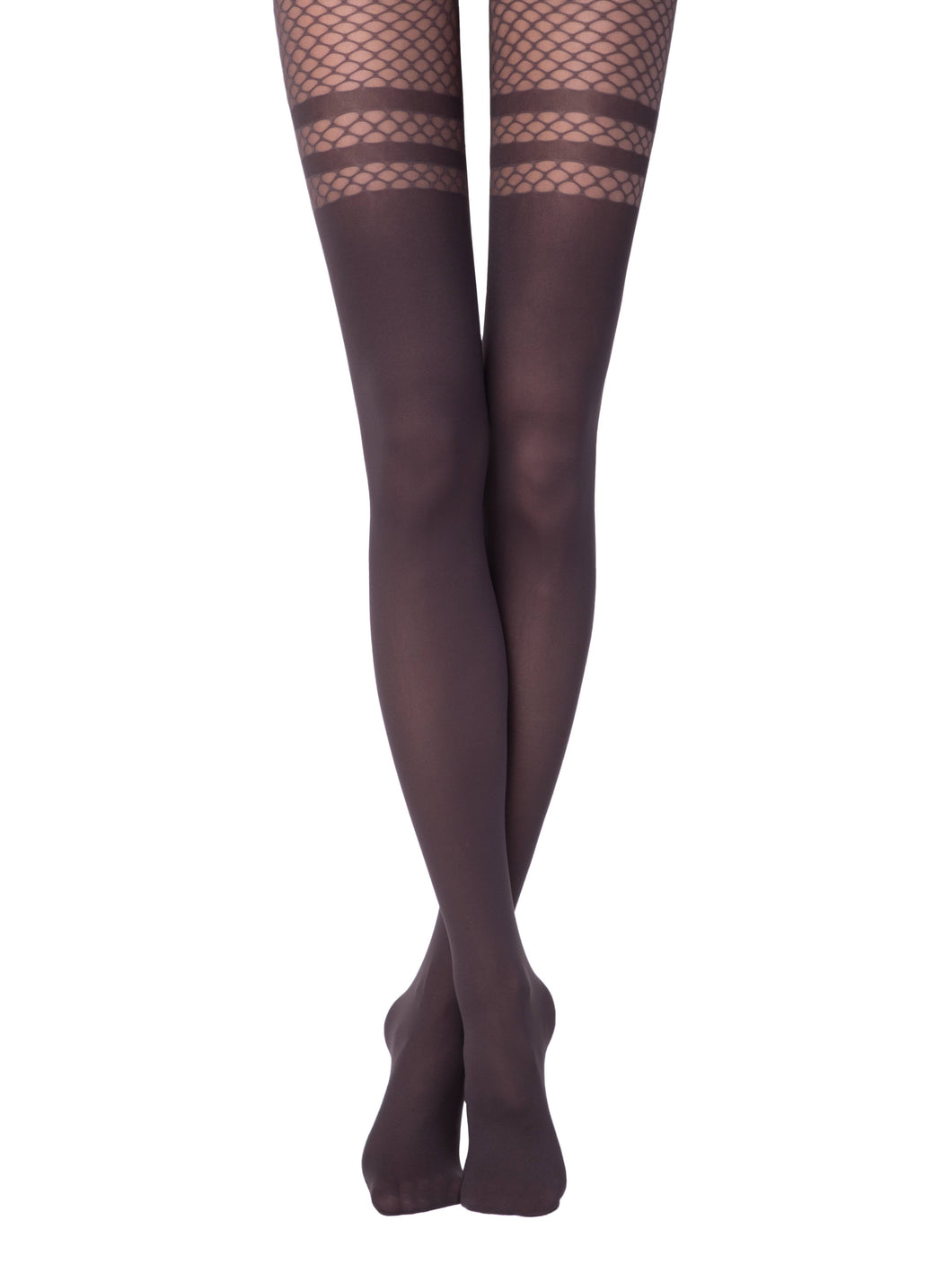 Conte Impulse 60 Den - Fantasy Opaque Women's Tights with large mesh and imitation stockings (18С-13СП)